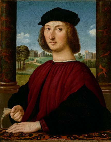 Portrait of a Young Man in Red, about 1505. Creator: Circle of Raphael (Raffaello Sanzio) (Italian, 1483-1520).