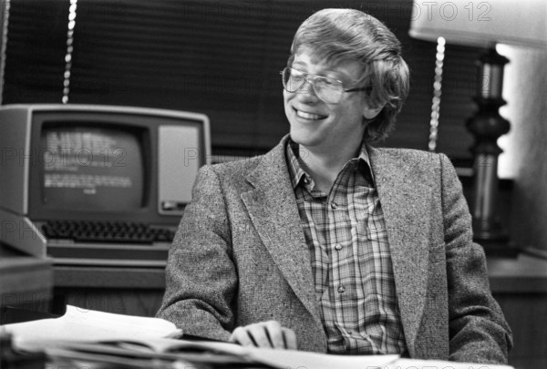 Young Bill Gates, software developer, president and CEO of Microsoft, circa March, 1985. (USA)